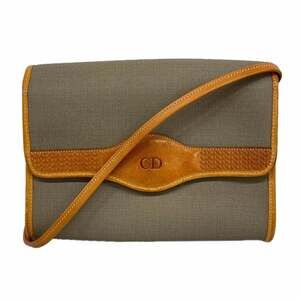 CHRISTIAN DIOR Cream Leather Shoulder Bag